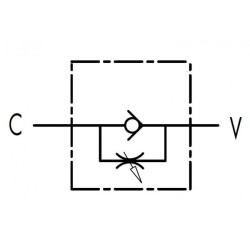 Zawór zwrotno-dławiący VRFU 90 schemat